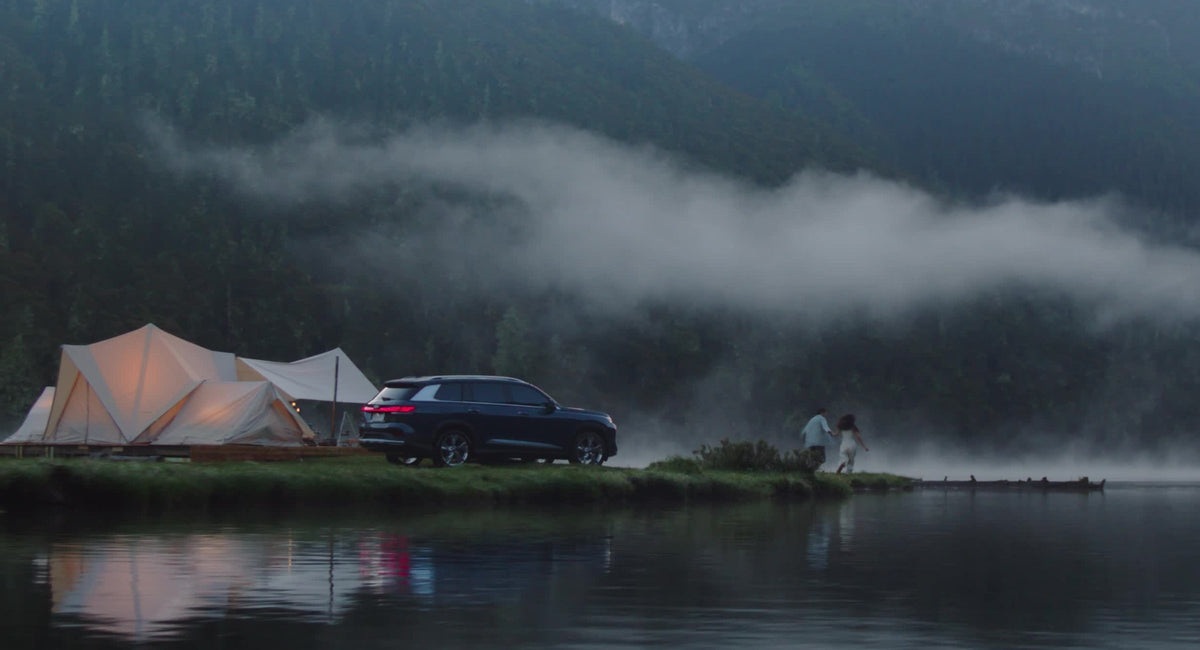 Nordisk glampingtelte ved lanceringen af Audi Q6 i Kina