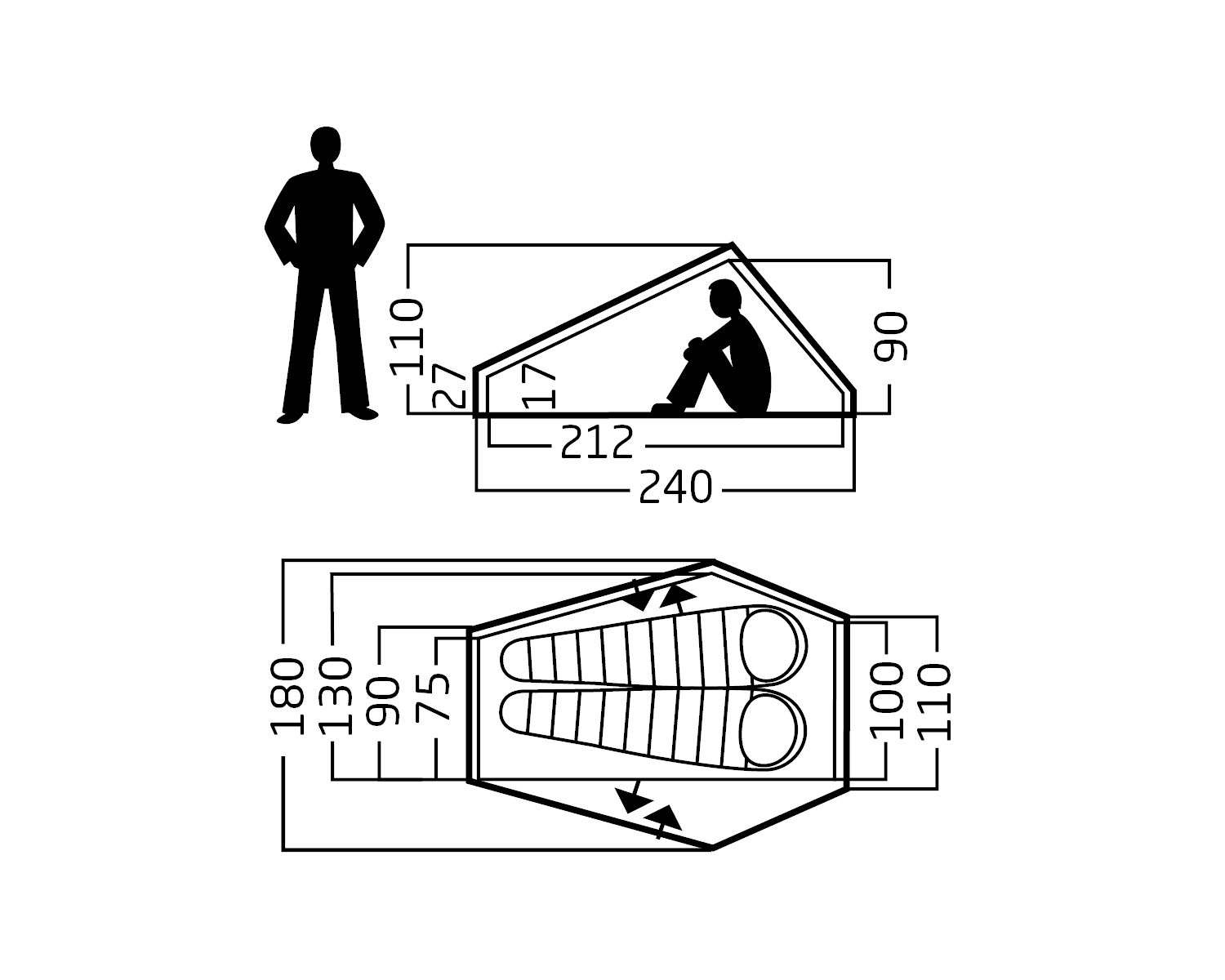 Telemark 2.2 PU (2.0) Tent - Dark Olive Green