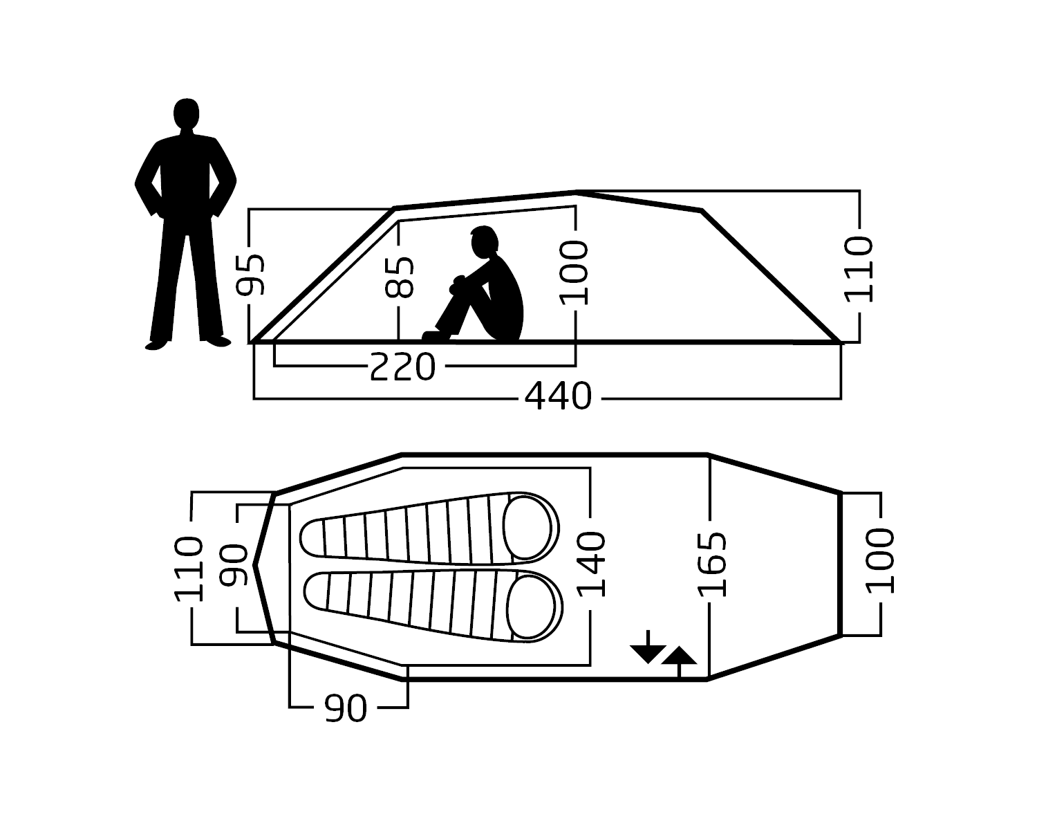 Oppland 2 LW (2.0) Tent - Black Forest Green
