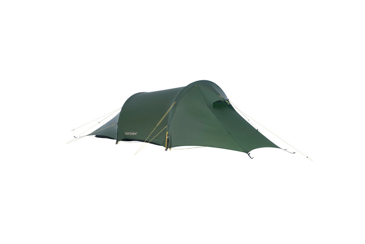 Green tent on a white background