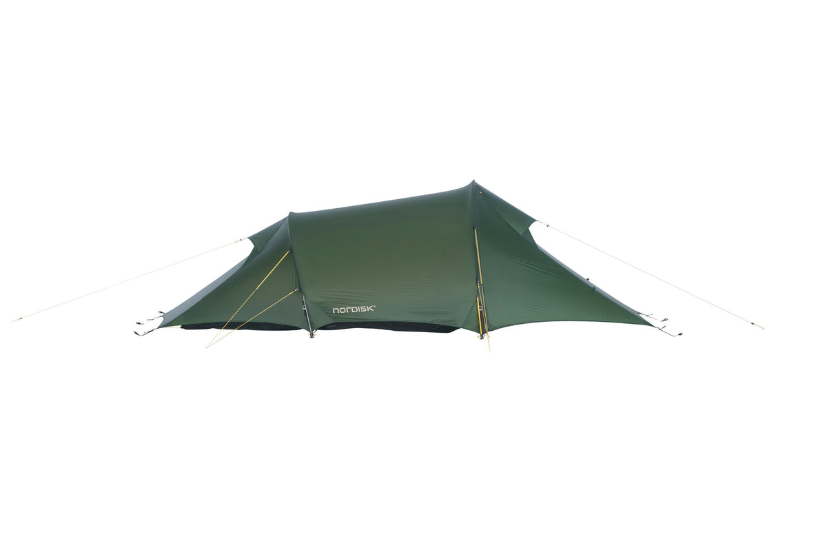 Green tent on a white background