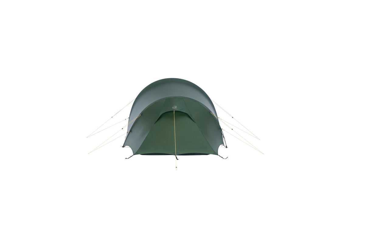 Green tent on a white background