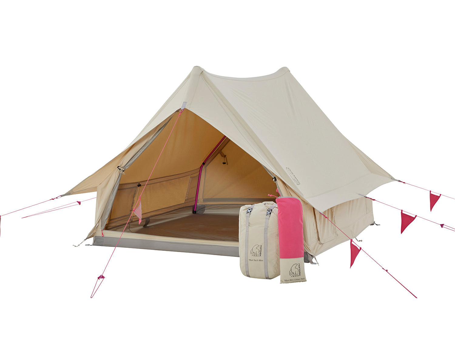 Ydun Tech Mini Glamping Tent Incl. Colour Pack - 2 personer | Azalea Cherry Pink