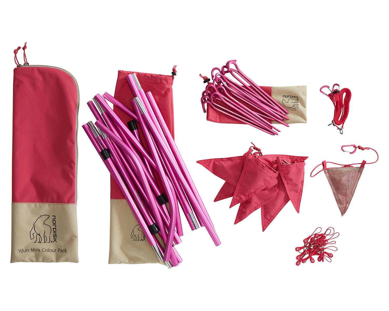 Ydun Tech Mini Glamping Tent Incl. Colour Pack - 2 personer | Azalea Cherry Pink