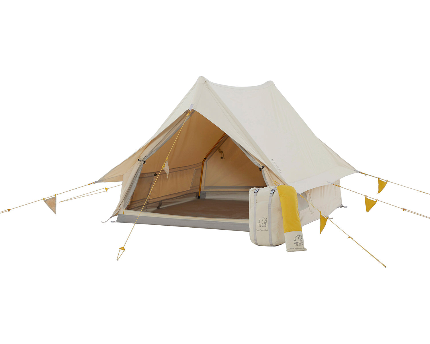 Ydun Tech Mini Glamping Tent Incl. Colour Pack - 2 personer | Mustard Yellow
