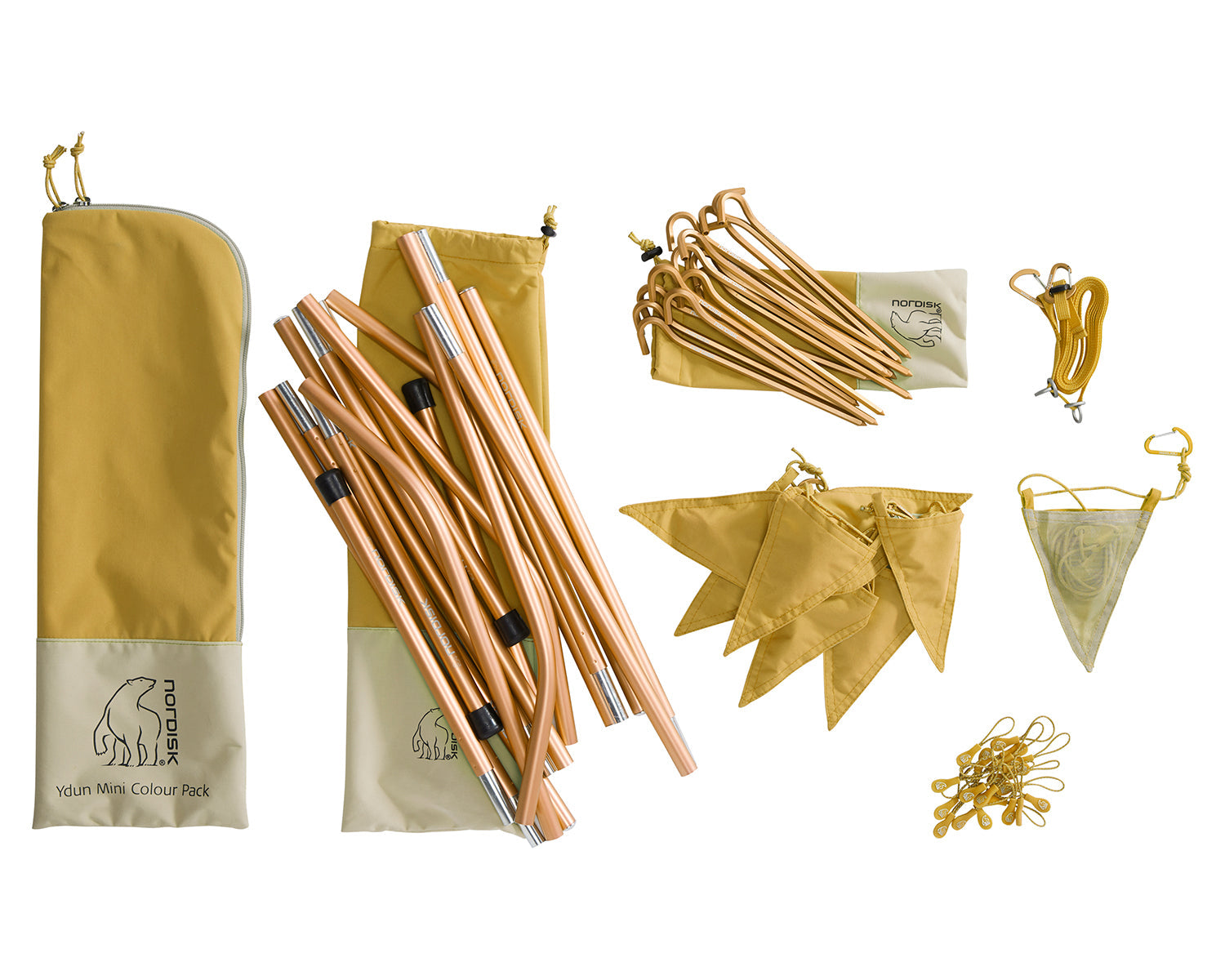 Ydun Tech Mini Glamping Tent Incl. Colour Pack - 2 personer | Mustard Yellow