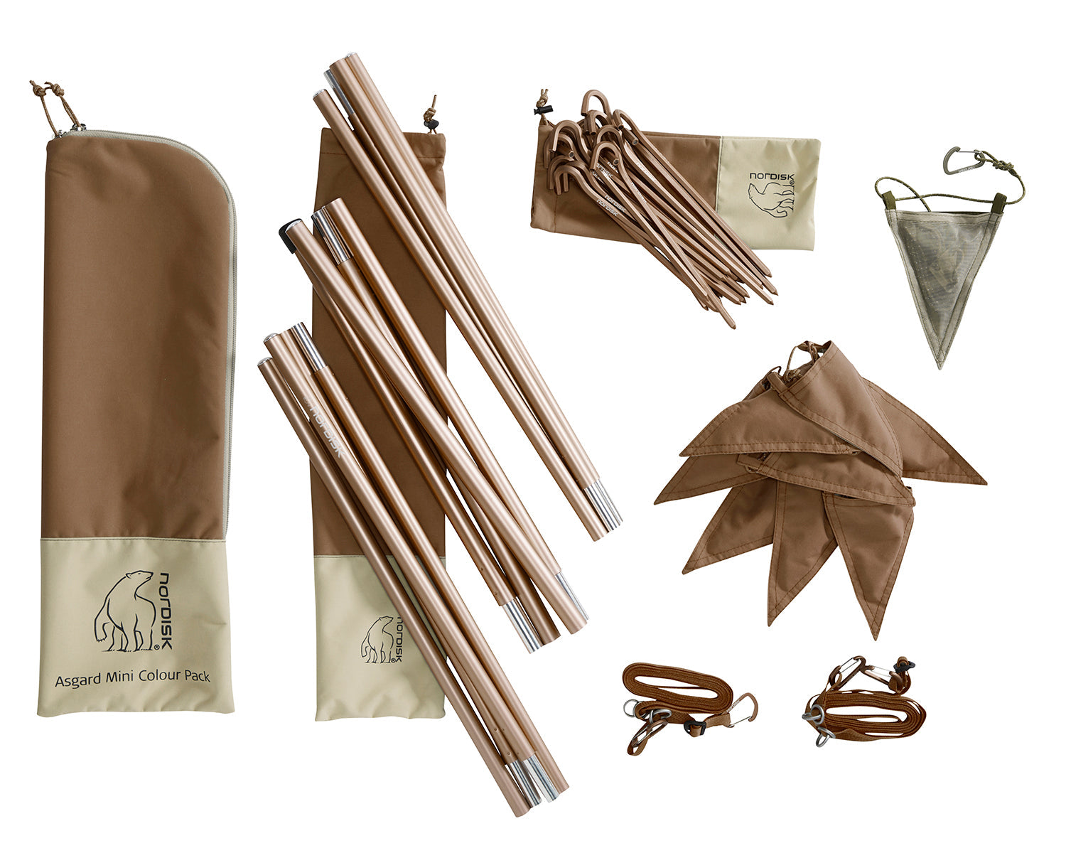 Asgard Tech Mini Glamping Tent Incl. Colour Pack - 2 personer | Dachshund Chocolate