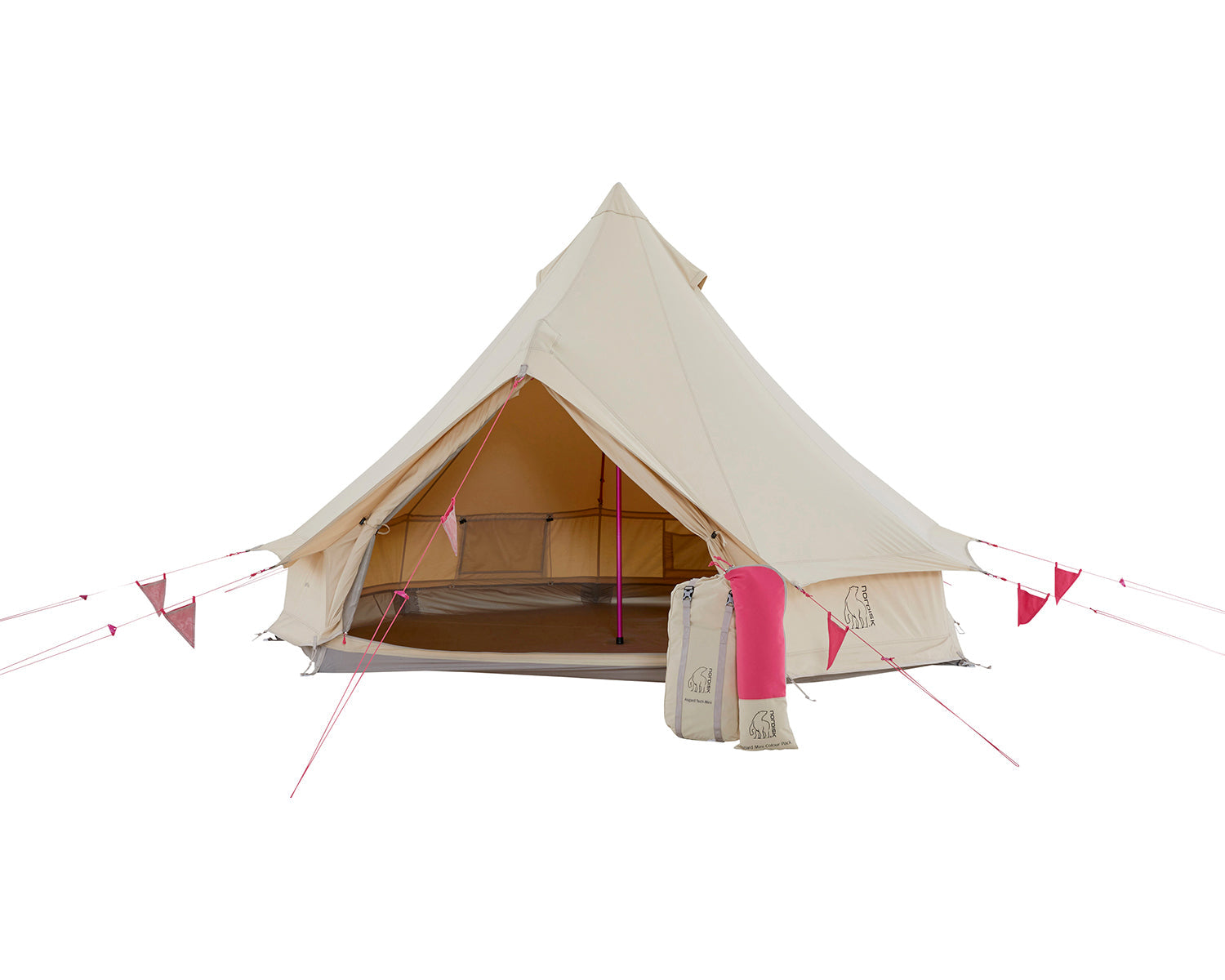 Asgard Tech Mini Glamping Tent Incl. Colour Pack - 2 personer | Azalea Cherry Pink