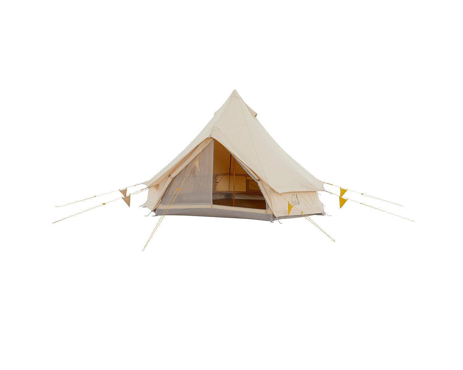 Asgard Tech Mini Glamping Tent Incl. Colour Pack - 2 personer | Mustard Yellow