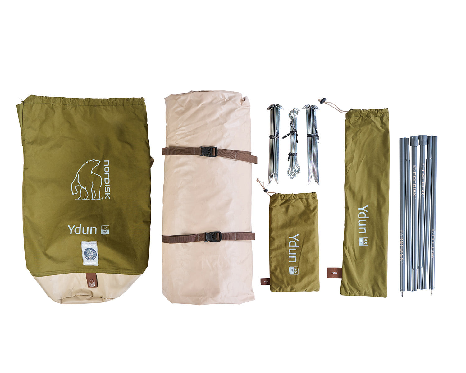 Ydun 5.5 Glampingtelt - 5.5 m² | 4 personer | Green Khaki