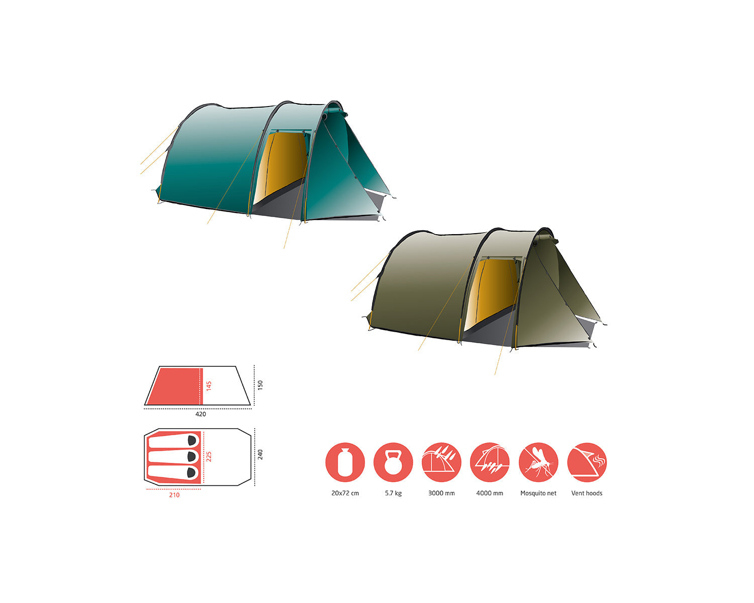 Robson 3 Tent, Capulet Olive
