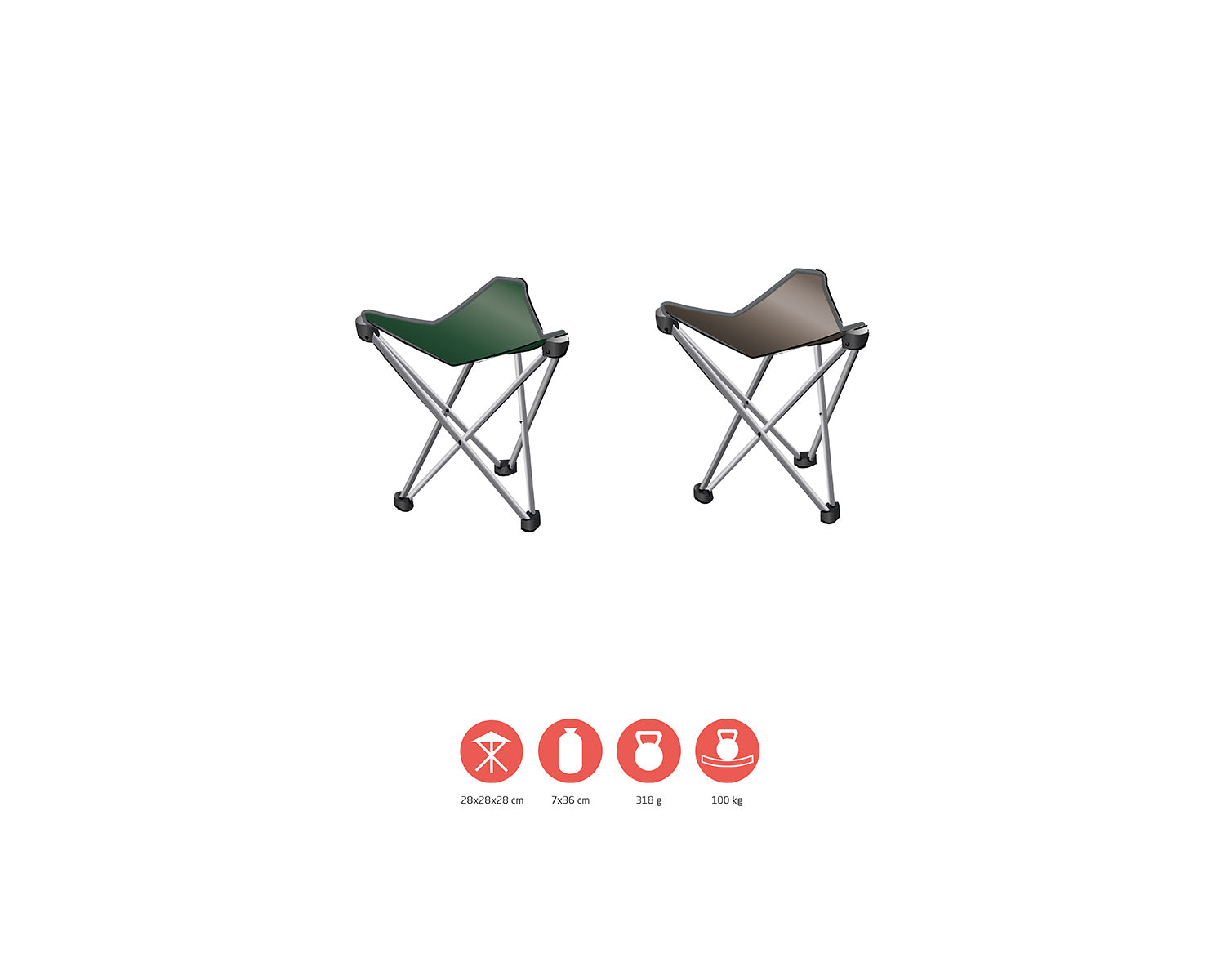 Supai Mini Three-legged Stool, Falcon Grey