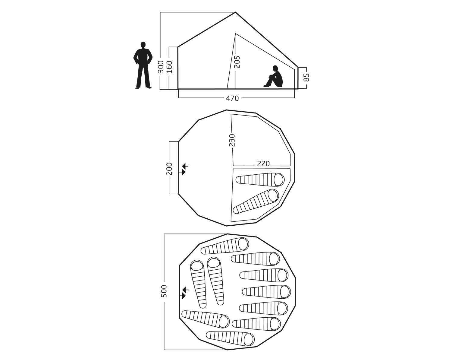 Asgard 19.6 Glampingtelt - 19.6 m² | 8-10 personer | Sandshell