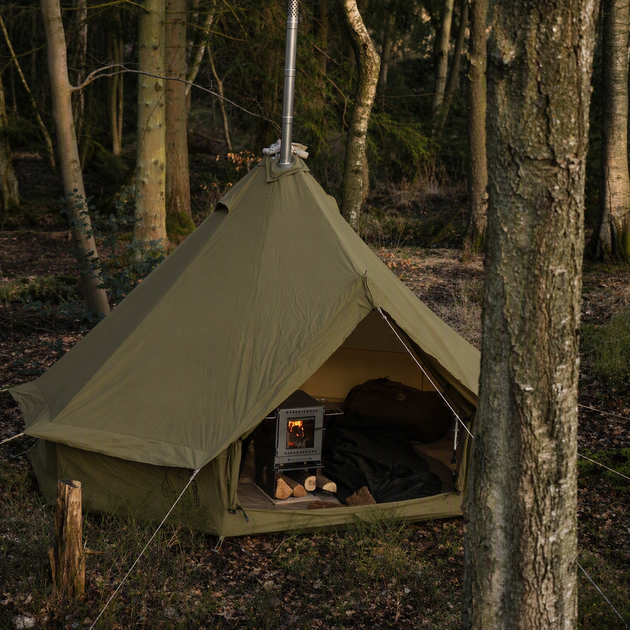 Asgard 7.1 Glampingtelt - 7.1 m² | 3 personer | Green Khaki