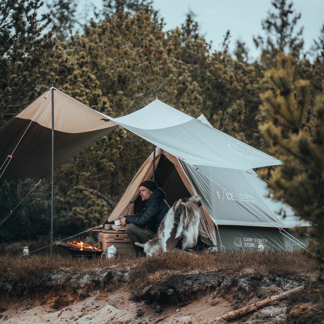 F/CE. × Nordisk Asgard 7.2 Glampingtelt - 7.2 m² | 3 personer | Sage Green