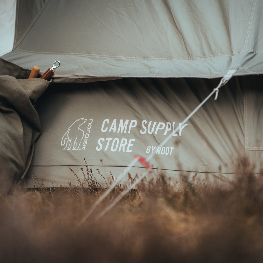 F/CE. × Nordisk Asgard 7.2 Glampingtelt - 7.2 m² | 3 personer | Sage Green