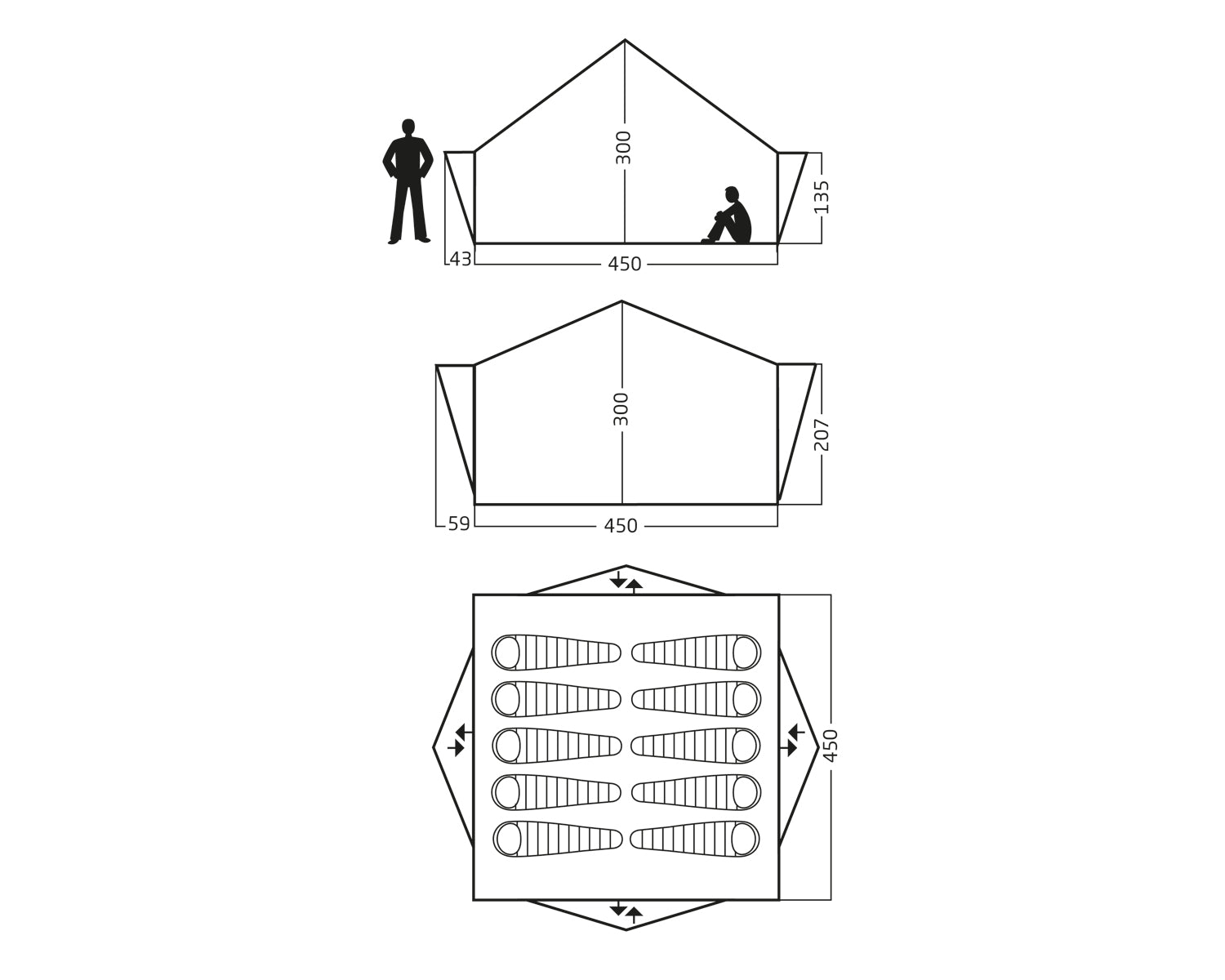 Midgard 20 Glampingtelt - 20 m² | 10 personer | Sandshell