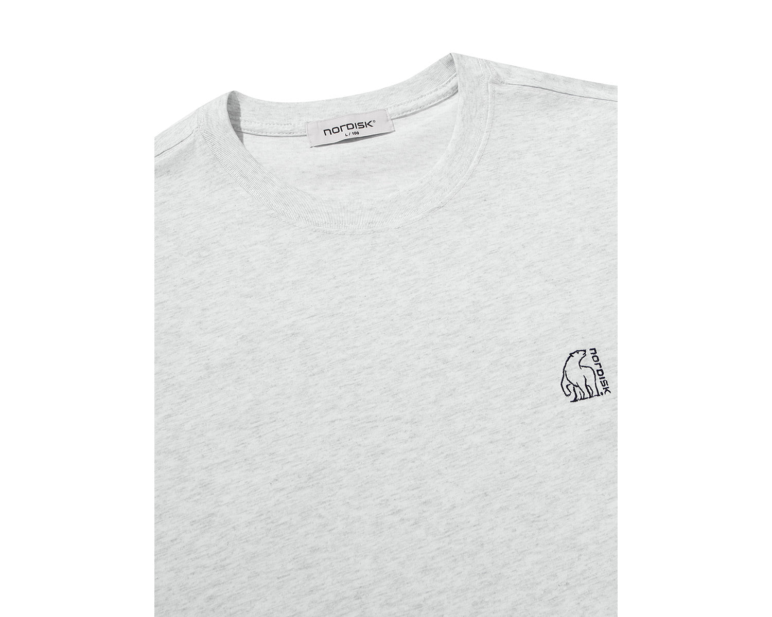 Small Polar Bear Short Sleeve T-Shirt Unisex - Light Grey