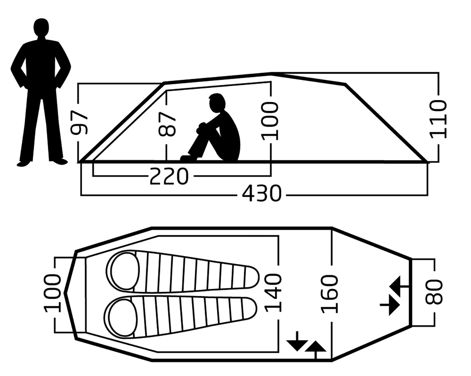 Oppland 2 PU (2.0) Telt - 2 personer | Dark Olive