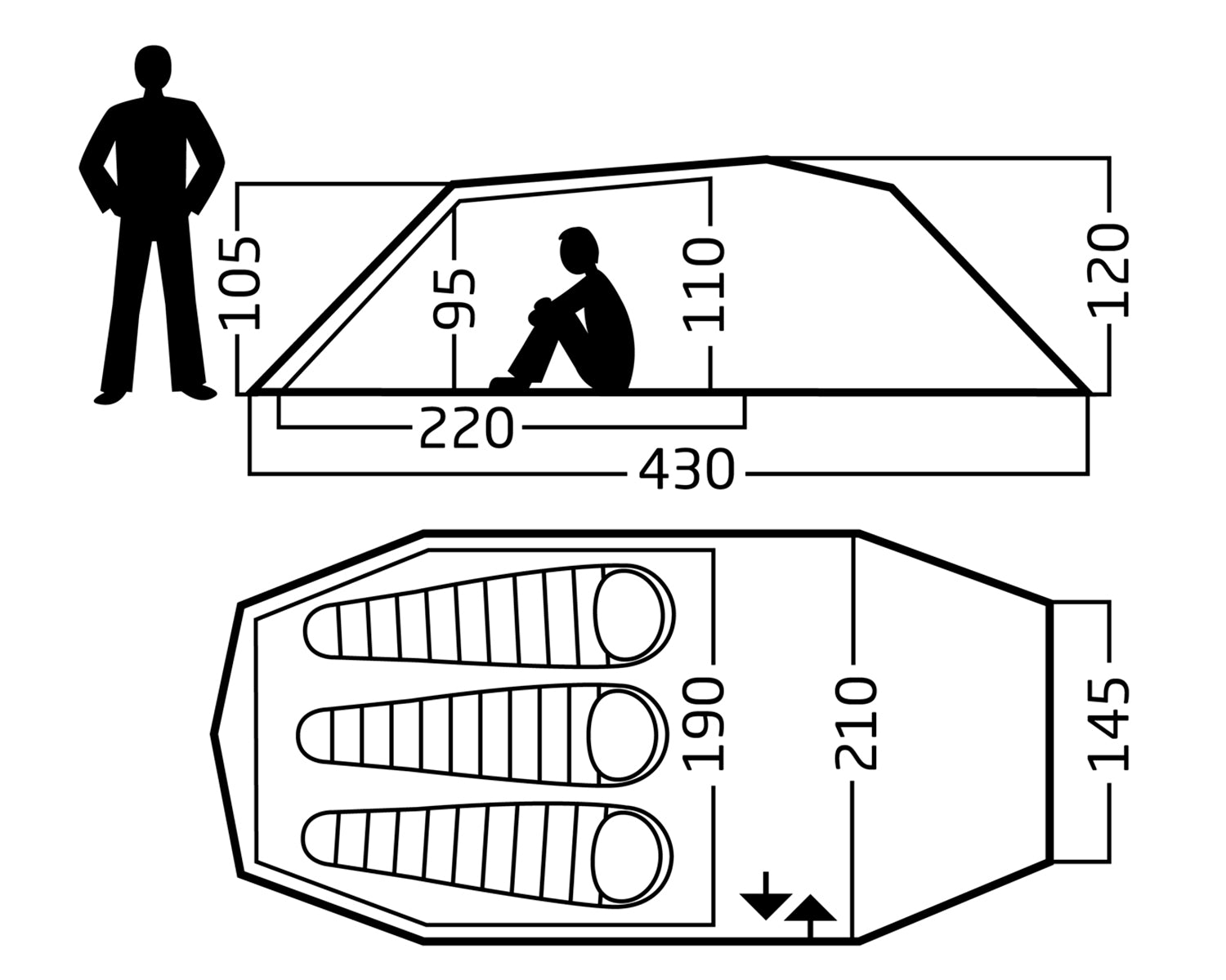 Oppland 3 LW Telt - 3 personer | Forest Green