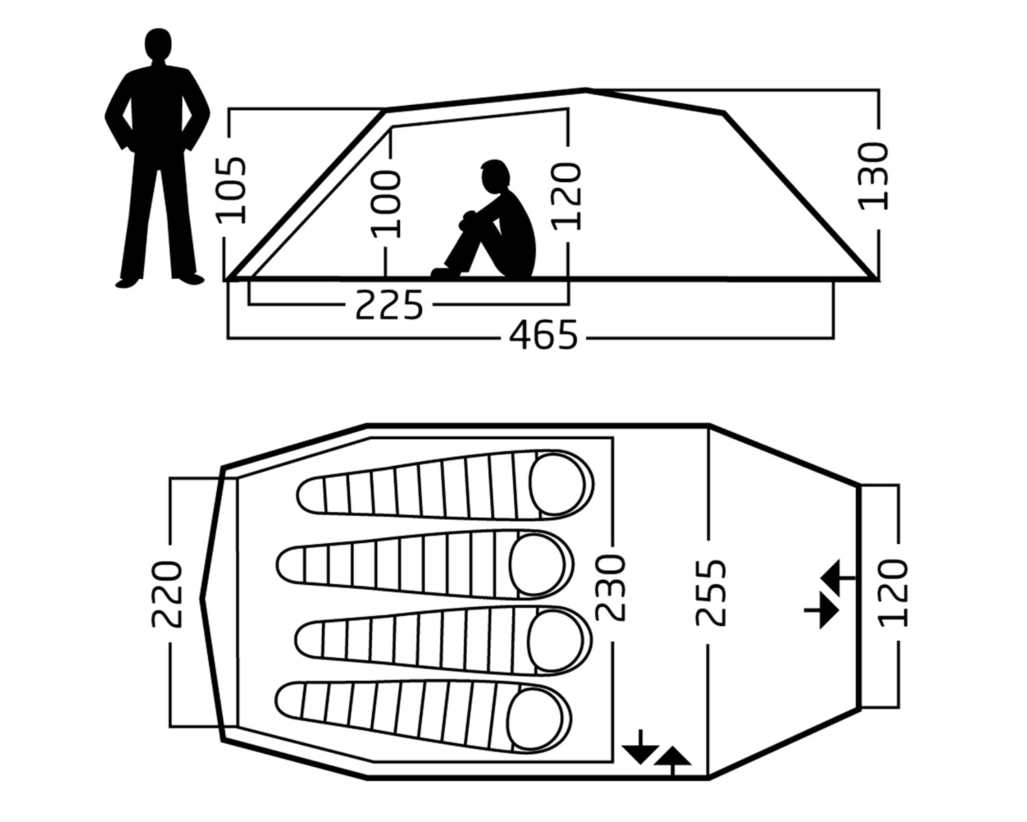 Oppland 4 PU Telt - 4 personer | Dark Olive
