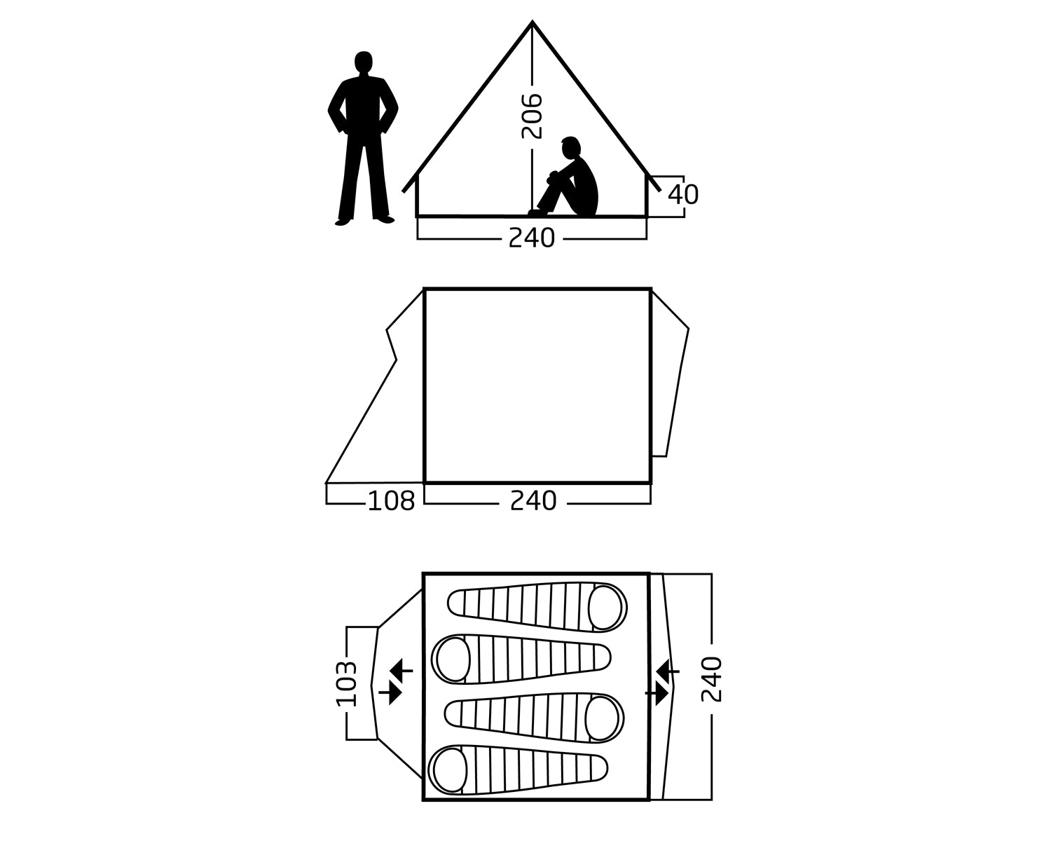 Vimur 5.6 Glampingtelt - 5.6 m² | 4 personer | Sandshell