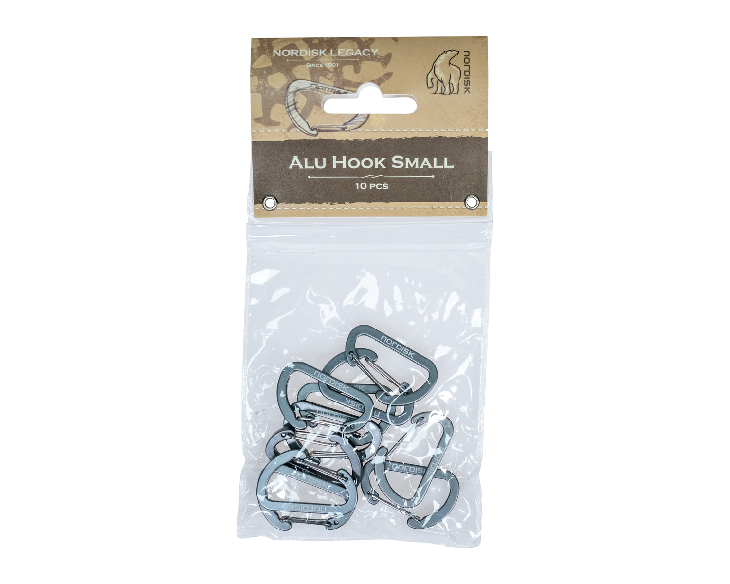 Aluminium Hook S (10 stk.) - Karabinhager | Matt Silver