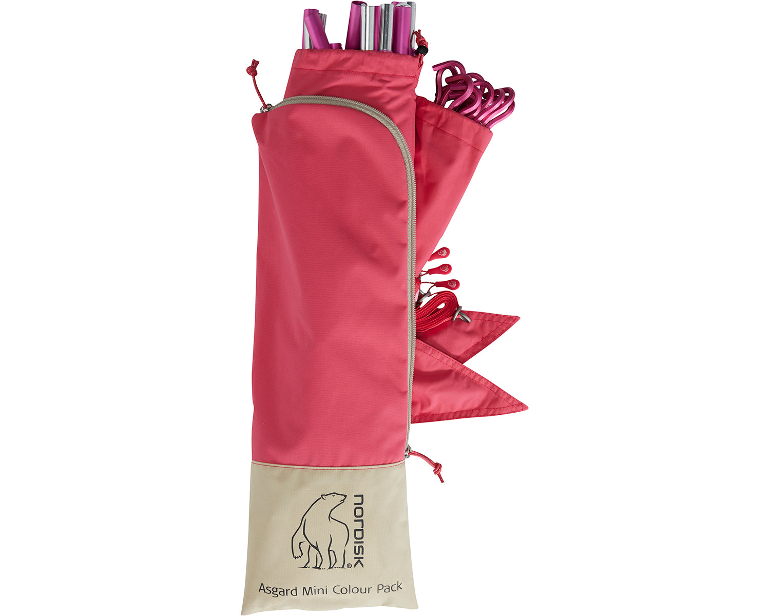 Asgard Tech Mini Glamping Tent Incl. Colour Pack - 2 personer | Azalea Cherry Pink