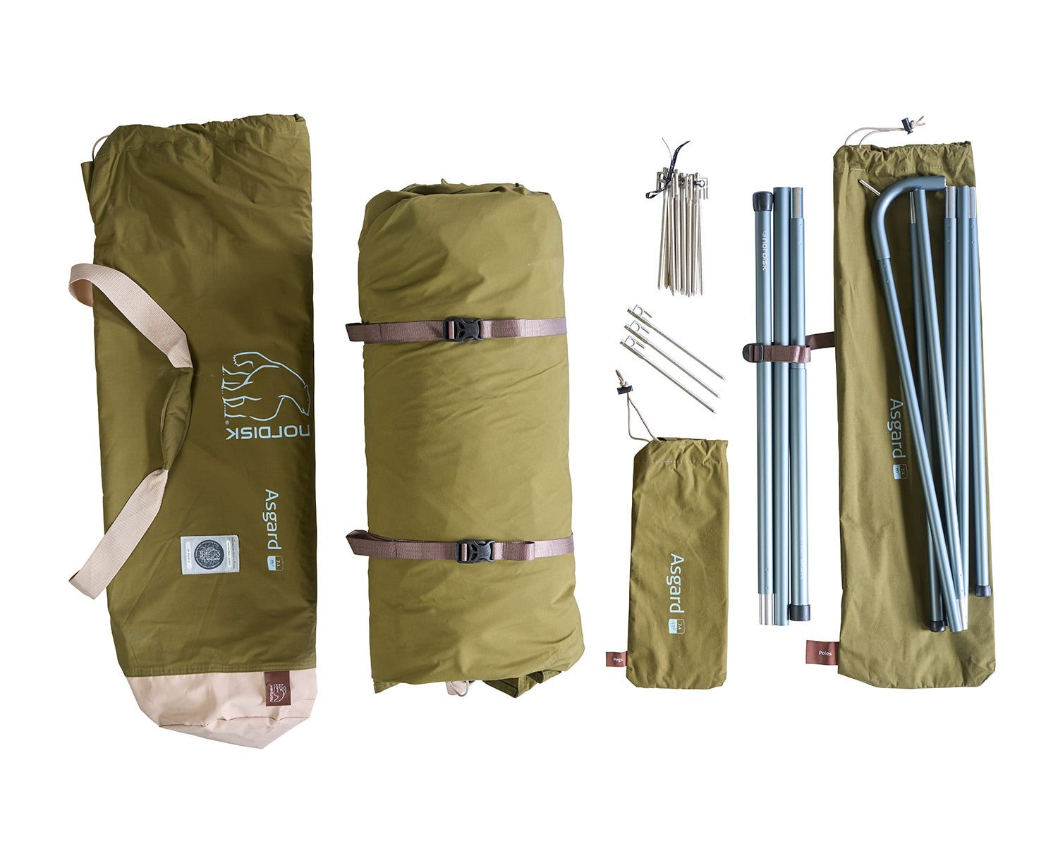 Asgard 7.1 Glampingtelt - 7.1 m² | 3 personer | Green Khaki