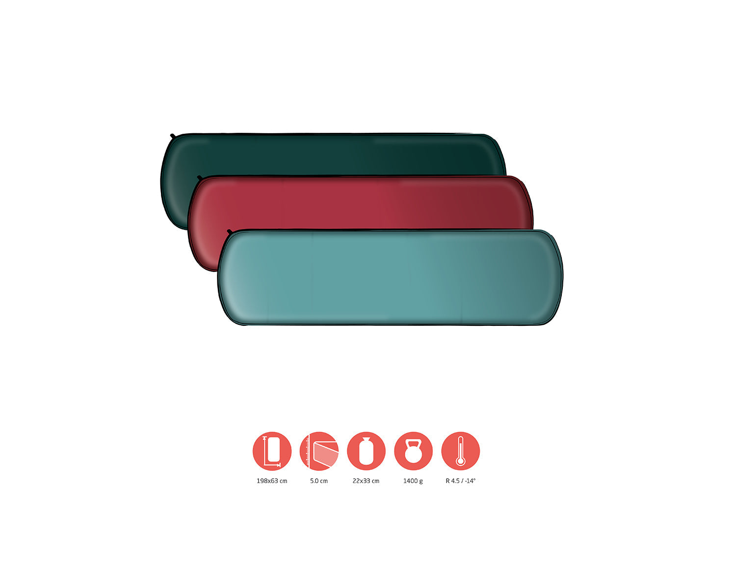 Hattan 5.0 L Self-Infl. Mat, Botanical Garden Grey