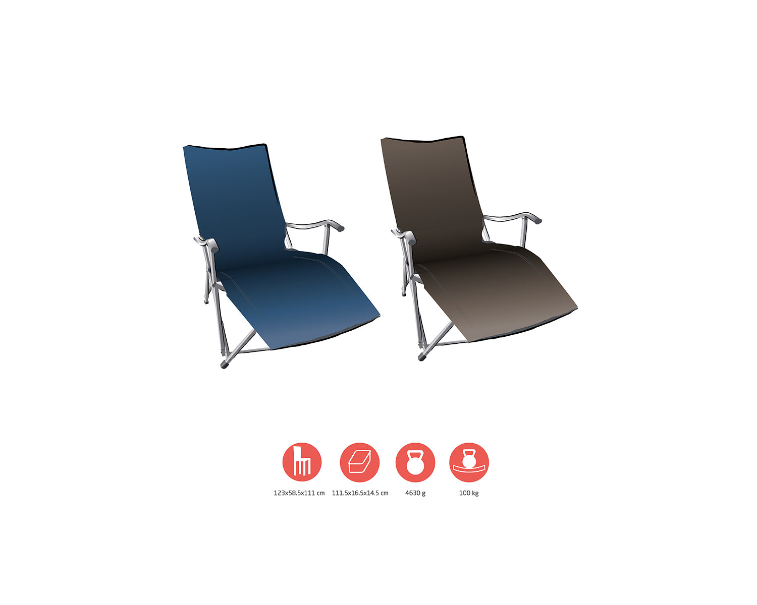 El Tovar Lounger Chair, Dark Blue