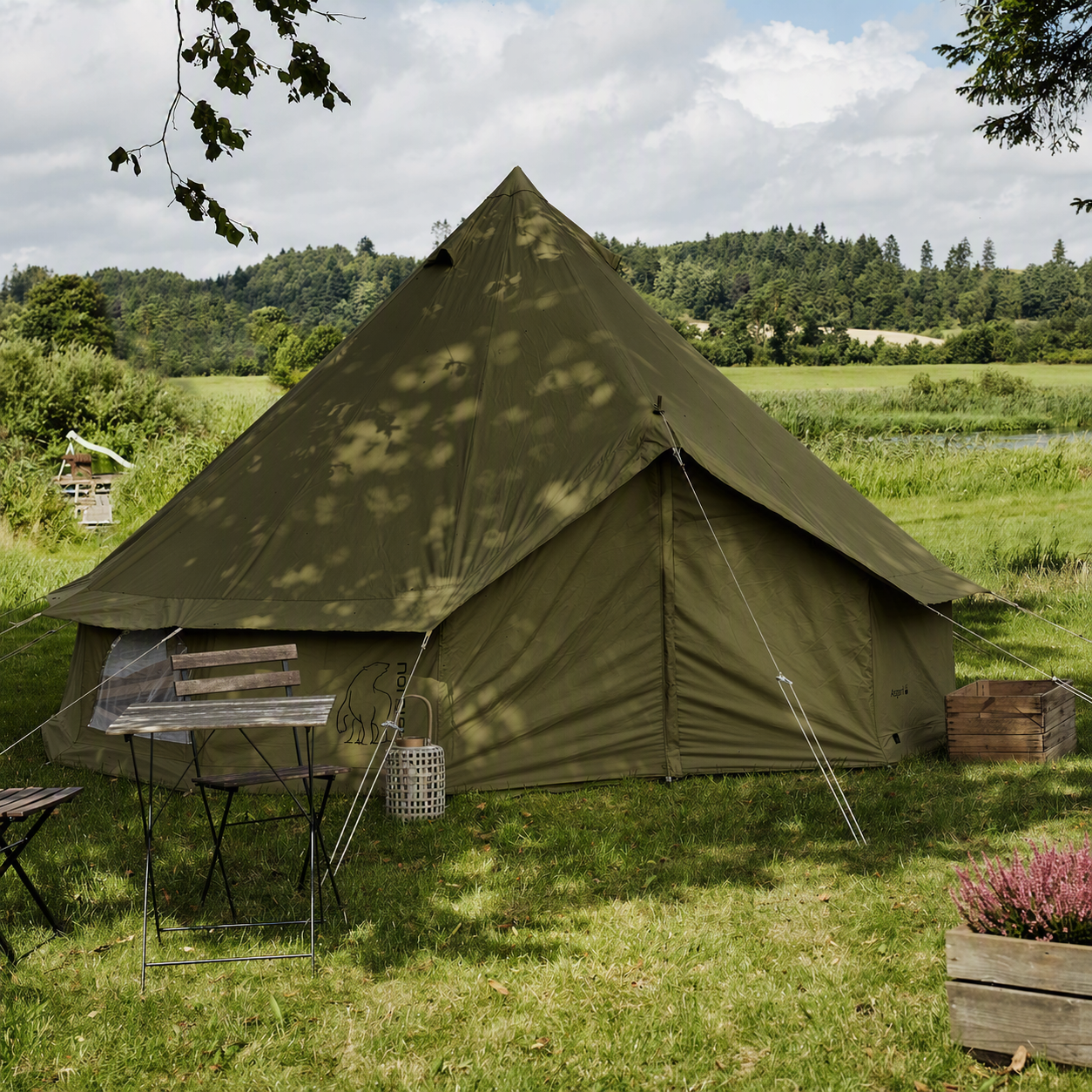 Asgard 12.6 Glampingtelt - 12.6 m² | 6 personer | Green Khaki