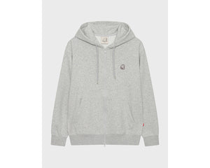 Basic Zip-Up Hoodie Unisex - Light Grey