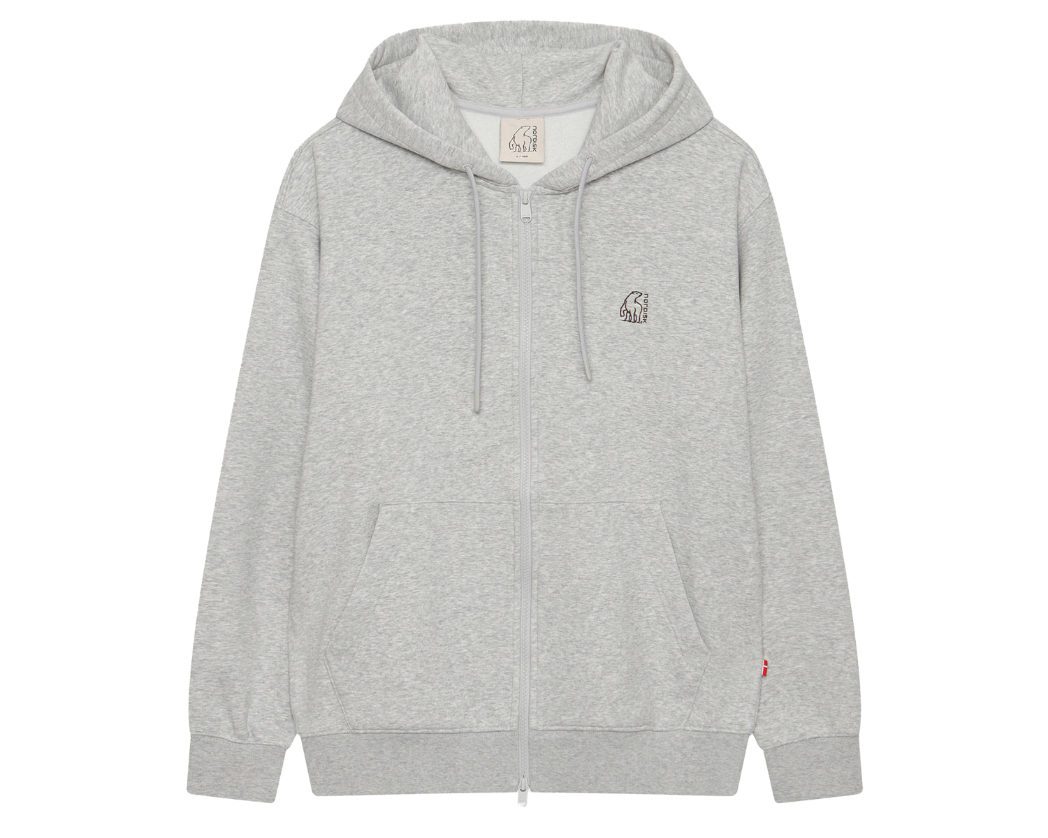 Basic Zip-Up Hoodie Unisex - Light Grey