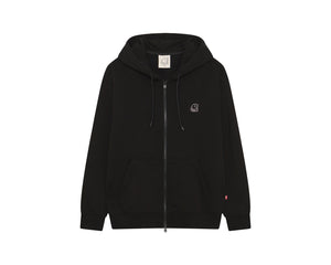 Basic Zip-Up Hoodie Unisex - Black