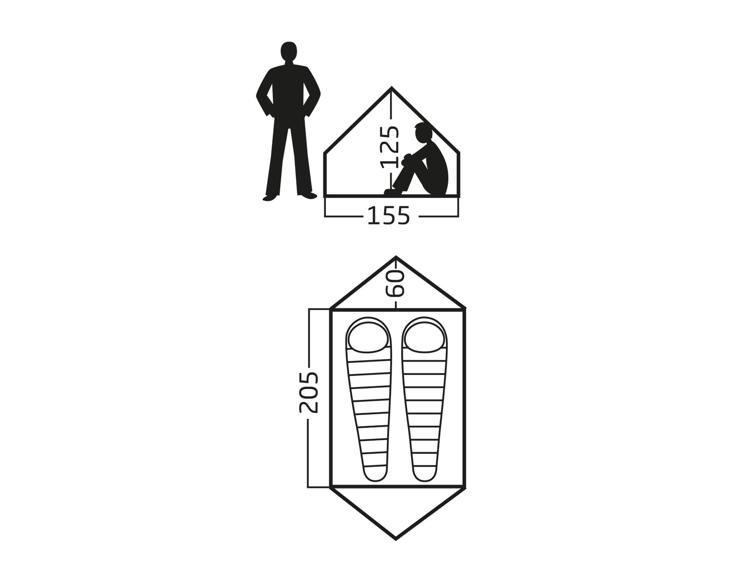 Ydun Tech Mini Glamping Tent Incl. Colour Pack - 2 personer | Dachshund Chocolate